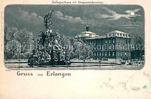 AK / Ansichtskarte Erlangen Kollegienhaus Emigrantenbrunnen  Kat. Erlangen