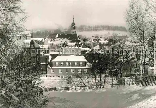 AK / Ansichtskarte Thum Erzgebirge Ortspartie im Winter Kat. Thum Erzgebirge