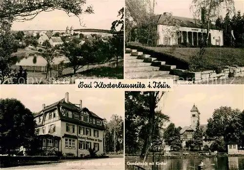 AK / Ansichtskarte Bad Klosterlausnitz Teilansicht Moorbad Gondelteich Kirche Kurhotel Kat. Bad Klosterlausnitz