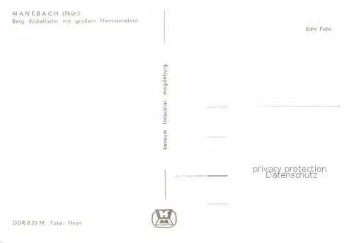 AK / Ansichtskarte Manebach Berg Kichelhahn mit grossem Hermannstein Kat. Ilmenau