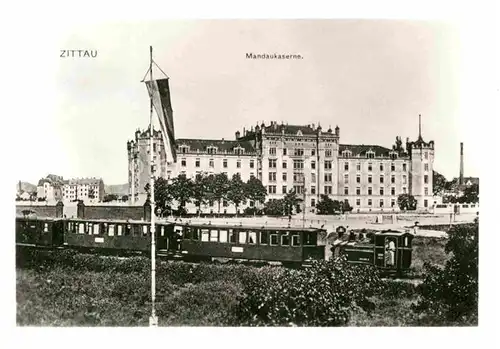 AK / Ansichtskarte Zittau Schmalspurbahn Zittau Oybin Martin Wehnert Platz um 1900 Mandaukaserne Sammlung Sameiske Kat. Zittau