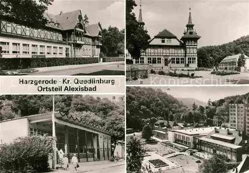 AK / Ansichtskarte Alexisbad Harz Hotel Linde Cafe Exquisit Reichsbahn Erholungsheim Selketal Ferienheim Geschwister Scholl HO Gaststaette Goldene Rose Kat. Harzgerode