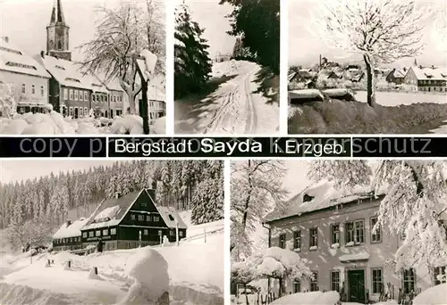 AK / Ansichtskarte Sayda Teilansichten Bergstadt Winterpanorama Erzgebirge Kat. Sayda