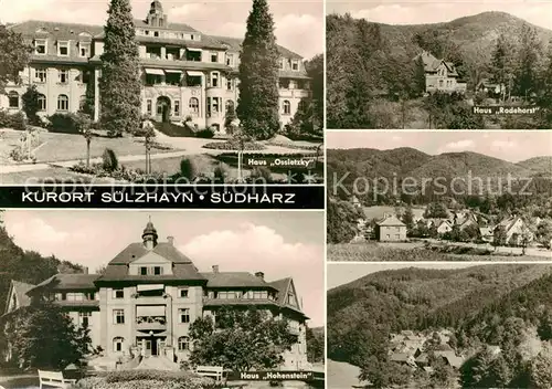 AK / Ansichtskarte Suelzhayn Haus Ossietzky Haus Rodehorst Haus Hohenstein Landschaftspanorama Kurort Kat. Ellrich