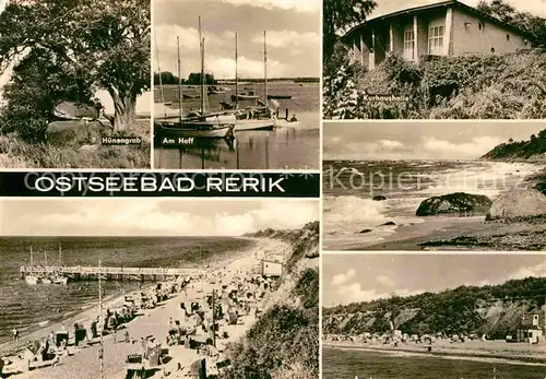 AK / Ansichtskarte Rerik Ostseebad Huenengrab Boote am Haff Kurhaushalle Strand Kueste Kat. Ostseebad Rerik