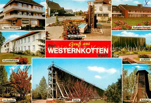 AK / Ansichtskarte Bad Westernkotten Haus Magareta Kurmittelhaus Saline Soleturm Golfplatz Kat. Erwitte