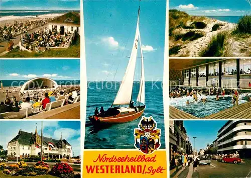 AK / Ansichtskarte Westerland Sylt Srtand Kurkonzert Wellenbad Segelboot  Kat. Westerland