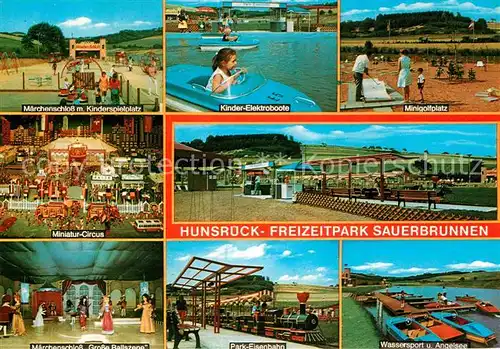 AK / Ansichtskarte Sauerbrunnen Maerchenschloss Miniatur Circus Park Eisenbahn Wassersport  und Angelsee