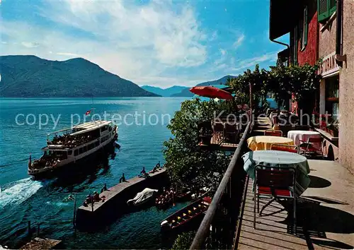 AK / Ansichtskarte Porto Ronco Pensione Ristorante Posta Lago Maggiore Dampfer Kat. Porto Ronco