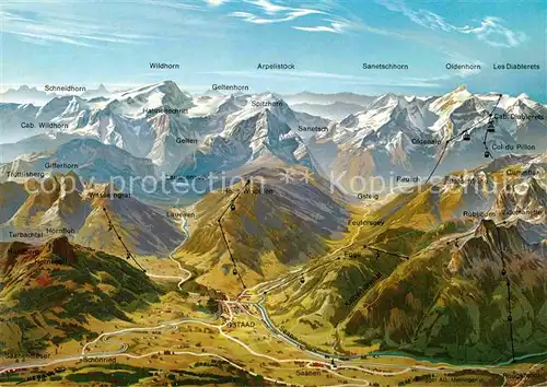 AK / Ansichtskarte Gstaad Panorama Karte Kat. Gstaad
