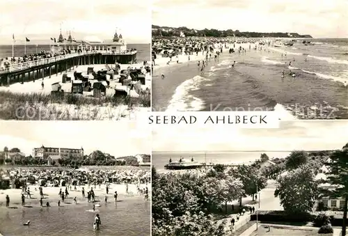 AK / Ansichtskarte Ahlbeck Ostseebad Strand Seebruecke Kat. Heringsdorf Insel Usedom