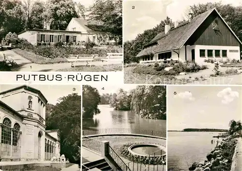 AK / Ansichtskarte Putbus Ruegen Restaurants Rosencafe Jaegerhuette Kueste nach Neuendorf und Lauberbach Kat. Putbus