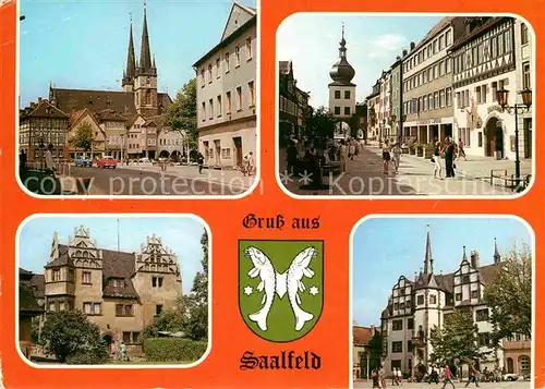 AK / Ansichtskarte Saalfeld Saale Marktplatz Sankt Johenniskirche Blankenburger Strasse  Kat. Saalfeld