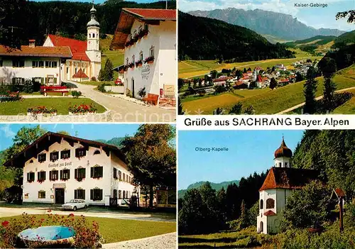 AK / Ansichtskarte Sachrang Chiemgau Platz Kirche oelberg Kapelle Kaiser Gebirge Kat. Aschau i.Chiemgau
