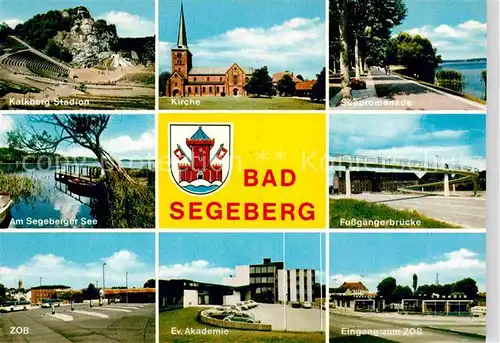 AK / Ansichtskarte Bad Segeberg Kalkberg Stadion Kirche Seepromenade ZOB Evangelische Akademie Kat. Bad Segeberg