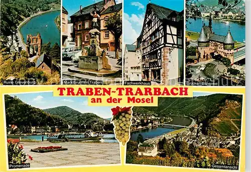 AK / Ansichtskarte Traben Trarbach Ruine Grevenburg Marktbrunnen Bruecken Schenke Gesamtansicht  Kat. Traben Trarbach