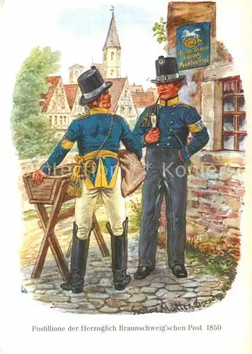 AK / Ansichtskarte Post Postillione Braunschweig 1850 Kat. Berufe