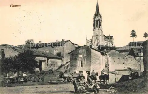 AK / Ansichtskarte Pannes Loiret Zerstoertes Dorf mit intakter Kirche Kat. Pannes