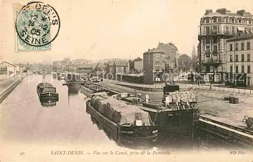 AK / Ansichtskarte Saint Denis Seine Saint Denis Vue sur le Canal prise de la Passerelle