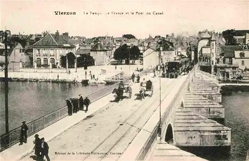 AK / Ansichtskarte Vierzon La Banque de France et le Pont du Canal Kat. Vierzon