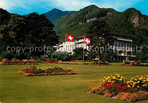 AK / Ansichtskarte Bad Ragaz Hotel Quellenhof Park Schweizer Flagge Kat. Bad Ragaz