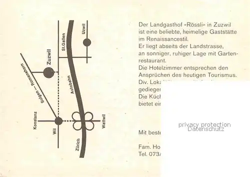 AK / Ansichtskarte Zuzwil SG Gasthof Roessli Kat. Zuzwil SG