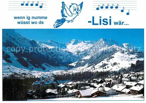 AK / Ansichtskarte Adelboden Panorama Liedtext Kat. Adelboden