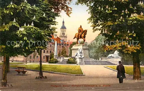 AK / Ansichtskarte Stuttgart Kaiser Wilhelm denk 
Kaiser Wilhelm Denkmal Kat. Stuttgart