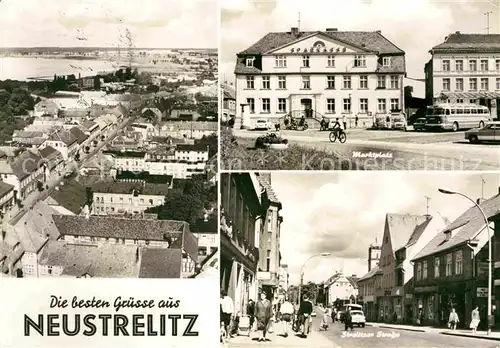 AK / Ansichtskarte Neustrelitz Fliegeraufnahme Marktplatz Strelitzer Strasse Kat. Neustrelitz