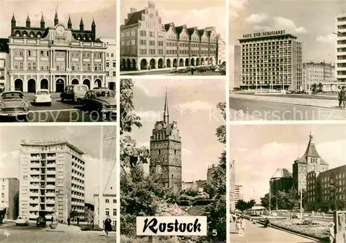 AK / Ansichtskarte Rostock Mecklenburg Vorpommern Rathaus Haus der Schiffahrt Kroepeliner Tor Lange Strasse Kat. Rostock
