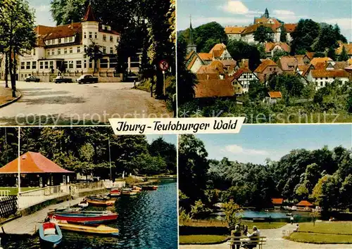 AK / Ansichtskarte Iburg Teutoburger Wald Waldhotel Felsenkeller Bootsteg Park Kat. Hoerstel