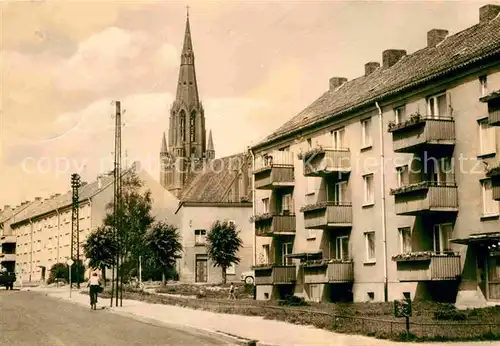 AK / Ansichtskarte Demmin Mecklenburg Vorpommern Neubauten Frauenstrasse Kirche Kat. Demmin