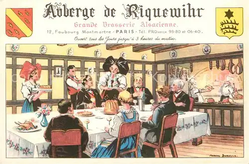 AK / Ansichtskarte Paris Auberge de Riquewihr Grande Brasserie Alsacienne Illustration Kat. Paris