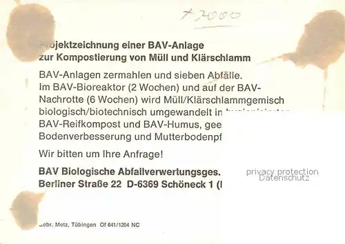 AK / Ansichtskarte Schoeneck Hessen Biologische Abfallverwertungsanlage Kat. Schoeneck