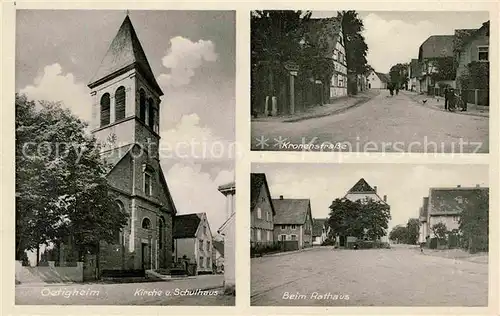 AK / Ansichtskarte oetigheim Kirche Schulhaus beim Rathaus Kronenstrasse  Kat. oetigheim