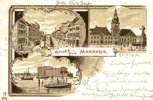 AK / Ansichtskarte Mannheim Marktplatz Denkmal Rathaus Planken  Kat. Mannheim