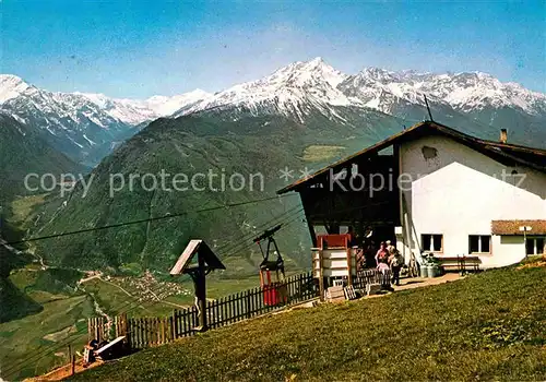 AK / Ansichtskarte St Martin Kofel Bergstation Seilbahn Latsch Alpenpanorama