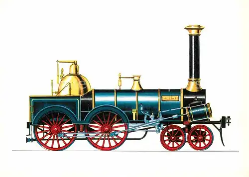 AK / Ansichtskarte Lokomotive Jaxt 1845 Zeichnung Swoboda  Kat. Eisenbahn