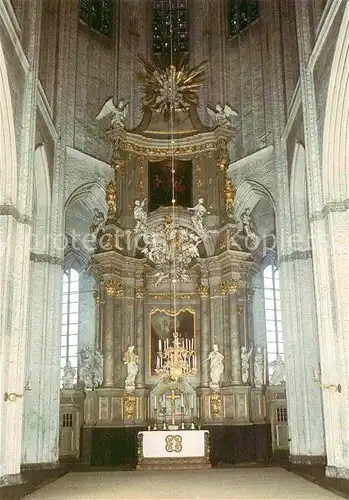 AK / Ansichtskarte Kirchenorgel St. Marienkirche Rostock Altarraum  Kat. Musik