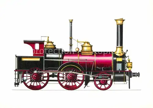 AK / Ansichtskarte Lokomotive Gutenberg 1862 66 Zeichnung Swoboda  Kat. Eisenbahn