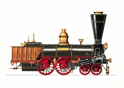 AK / Ansichtskarte Lokomotive Admont 1844 50 Zeichnung Swoboda Kat. Eisenbahn