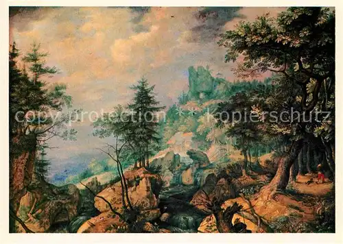 AK / Ansichtskarte Kuenstlerkarte Alte Kuenstler Roelant Savery Tyrolese Landscape 1606 Kat. Kuenstlerkarte