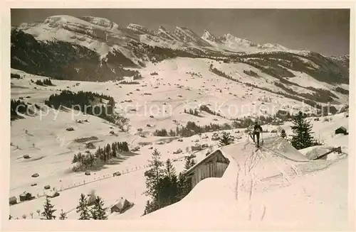 AK / Ansichtskarte Wildhaus SG Skigebiet mit Kurfirsten Kat. Wildhaus Lisighaus