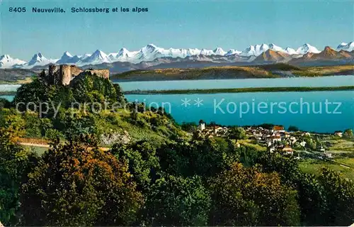 AK / Ansichtskarte Neuveville Schlossberg et les Alpes Kat. Neuchatel