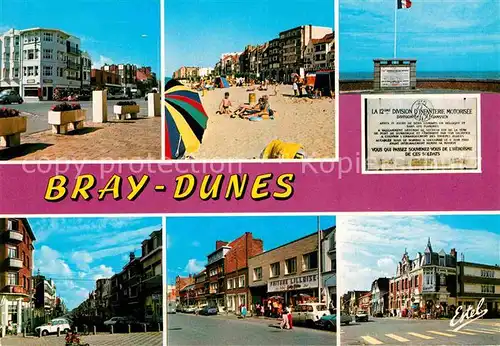 AK / Ansichtskarte Bray Dunes Teilansichten Hotels Strand Kriegerdenkmal Kat. Bray Dunes