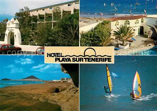 AK / Ansichtskarte El Medano Tenerife Hotel Playa sur Tenerife Strand Windsurfen Kueste Kat. Islas Canarias Spanien