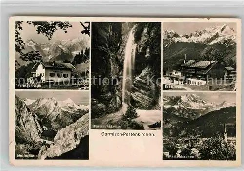 AK / Ansichtskarte Garmisch Partenkirchen Partnach Alm Meilerhuette Wasserfall  Kat. Garmisch Partenkirchen