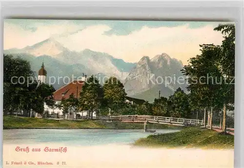 AK / Ansichtskarte Garmisch Partenkirchen Panorama Kirche  Kat. Garmisch Partenkirchen