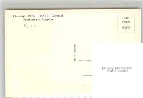 AK / Ansichtskarte Garmisch Partenkirchen Hotel Post Kat. Garmisch Partenkirchen