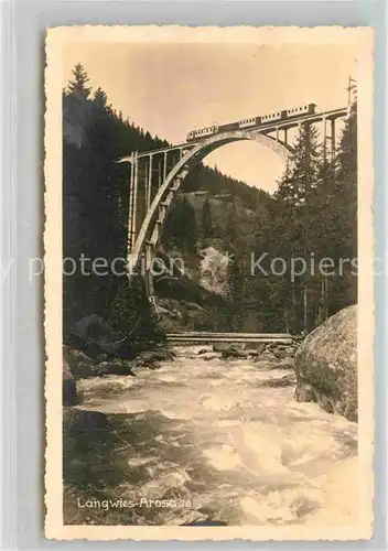 AK / Ansichtskarte Langwies GR Arosa Eisenbahnbruecke Viadukt Kat. Langwies